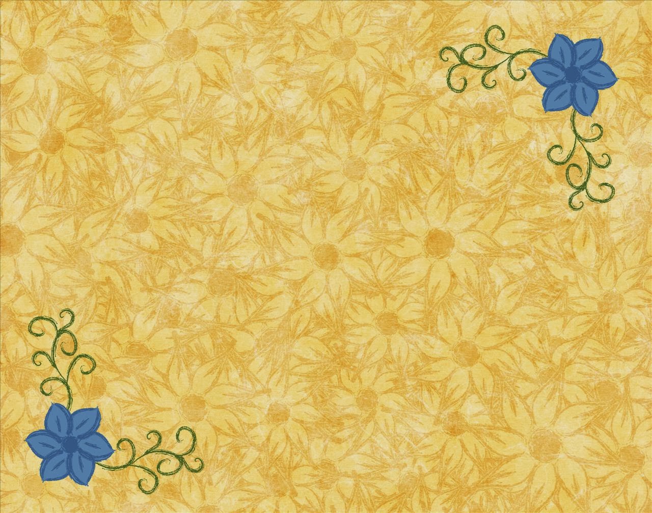 Blue and Yellow Flower Border