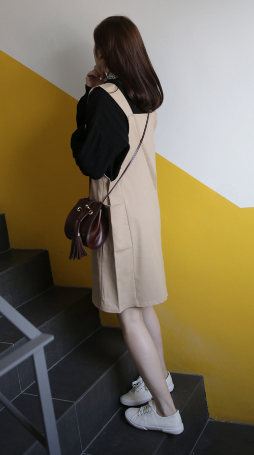 U-Neck Pinafore Dress