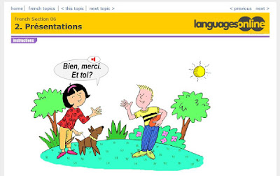 Activités interactifs de Languages Online Topic French. Cliquez sur l'image pour 