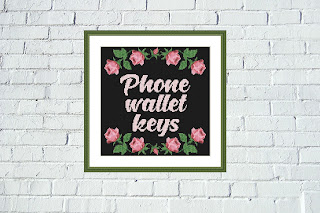 Phone wallet keys cross stitch - Tango Stitch