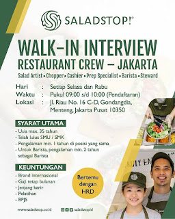 loker crew restaurant di saladstop