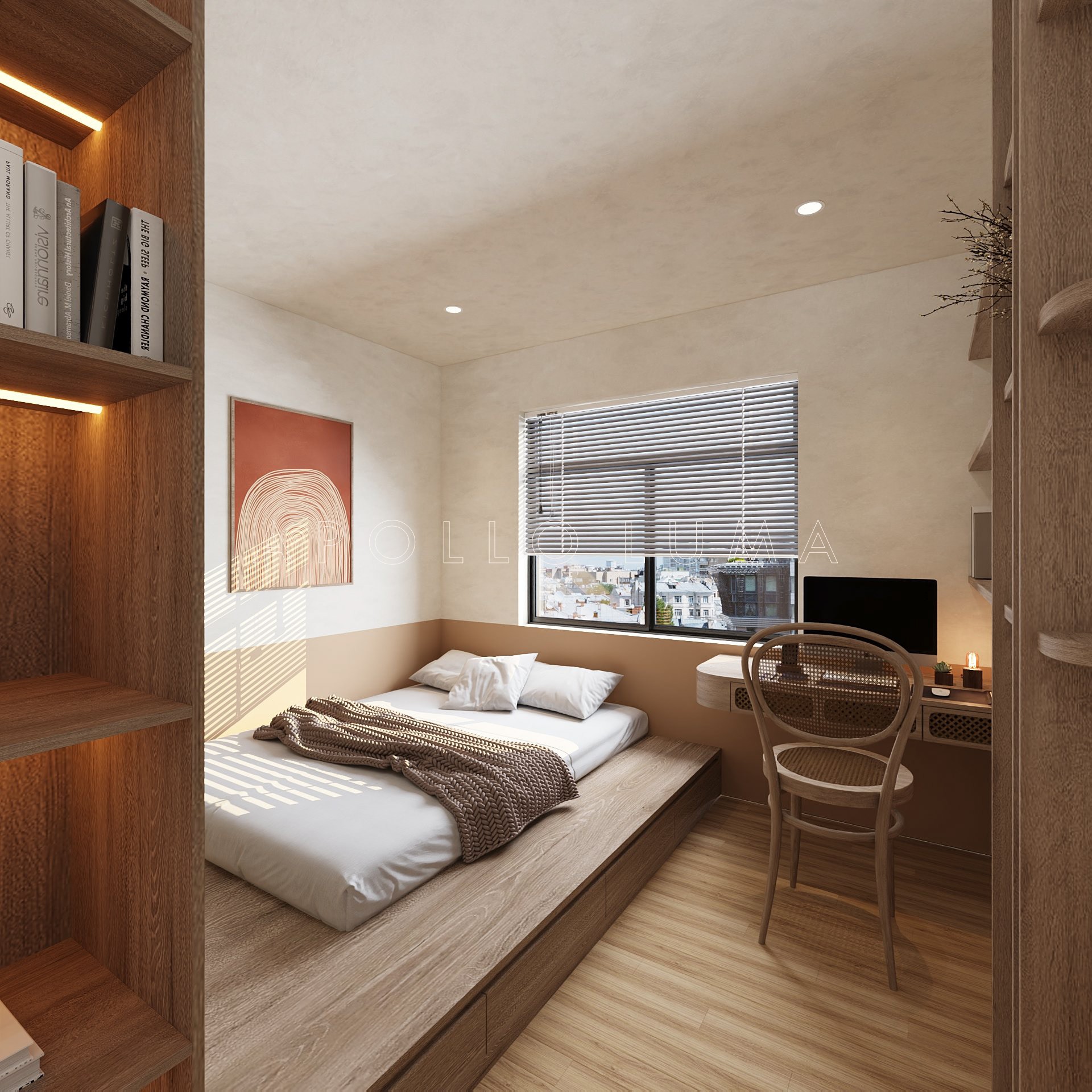 Thiết kế  nội thất căn hộ 3PN Feliz Homes Hoàng Mai phong cách Tropical Style
