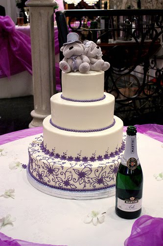 Purple and Orchid Theme Wedding Cake March 11 2012 by Admin