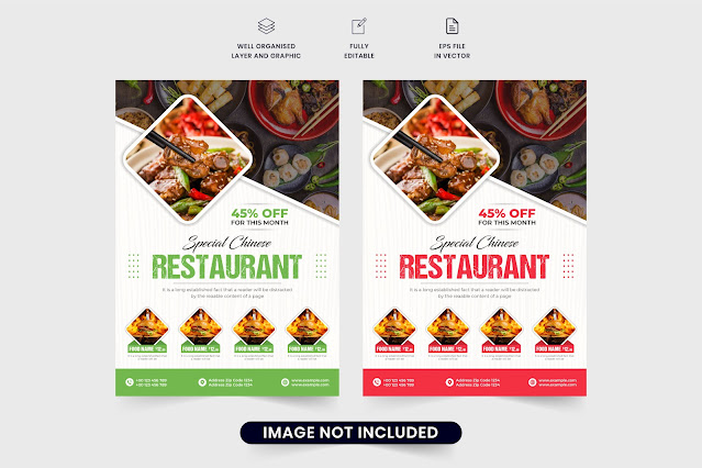 Restaurant advertisement flyer vector free download