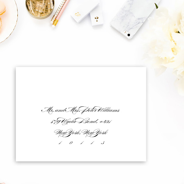 envelope is addressed in a formal manner to a married couple.