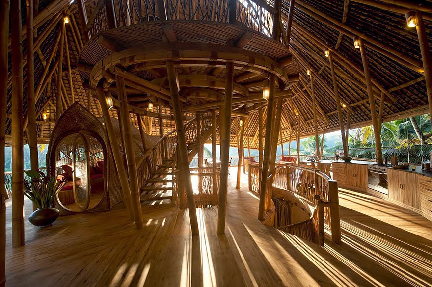 According to Hardy, bamboo is woefully underused when it comes to housing construction. - She Creates Extravagant Tropical Paradises Made Only From Bamboo, Just Check Out The Inside.