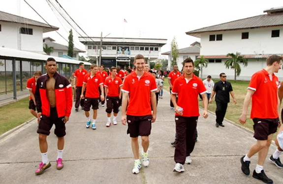 PSV Eindhoven players take a tour inside the Klong Prem Central Prison