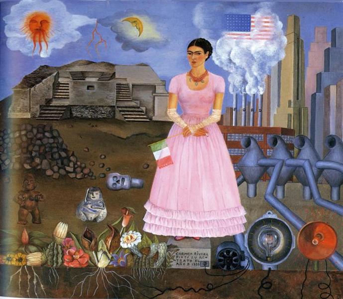 Self-Portrait Along the Border Line Between Mexico and the United States, Frida Kahlo, 1932