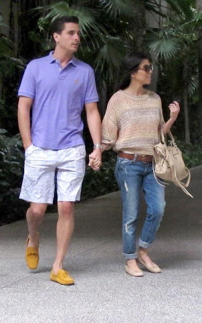 Kourtney Kardashian and Scott Disick at the Bal Harbour shops on Miami Beach