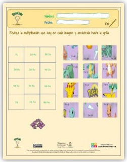 Ficha interactiva: Rompecabezas de la tabla del 7.