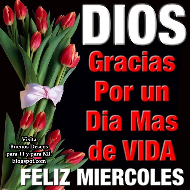 DIOS Gracias por un día más de Vida FELIZ MIÉRCOLES!