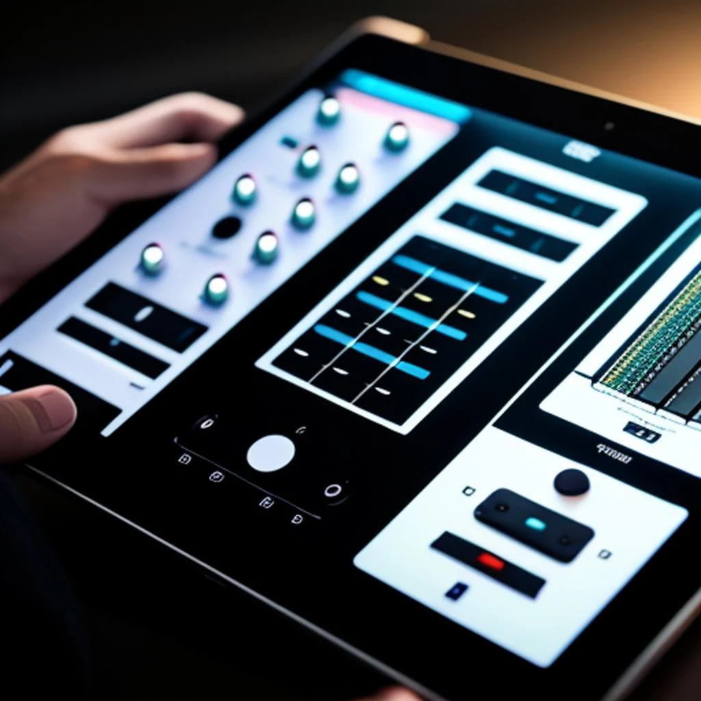 An image showing a person making music on an Ipad.