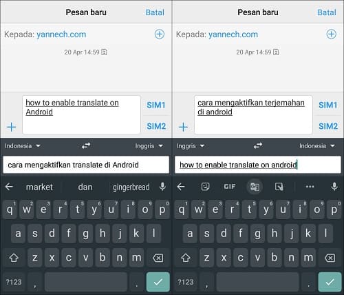 Cara Translate di Google Keyboard