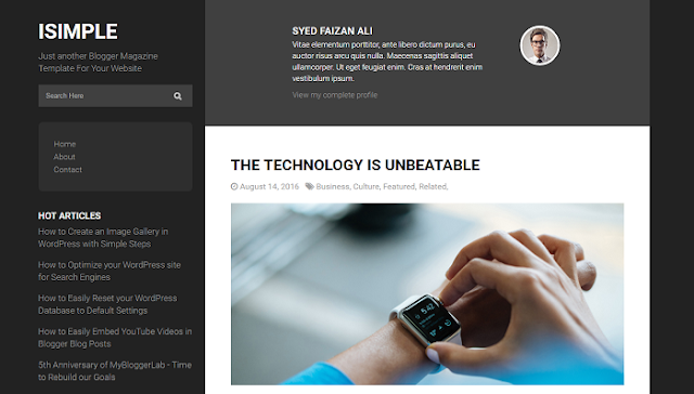 Isimple Blogger Teması