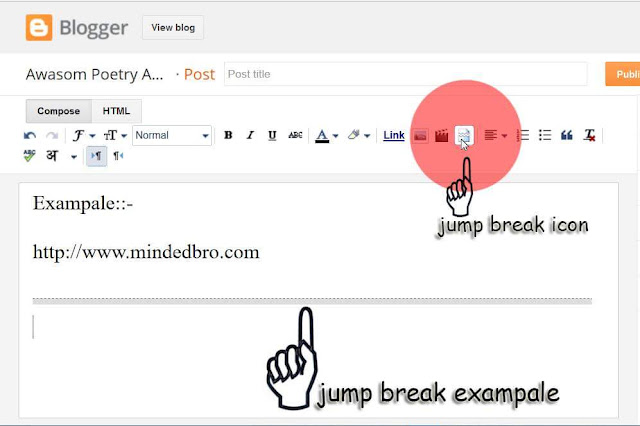 Jump break in blog