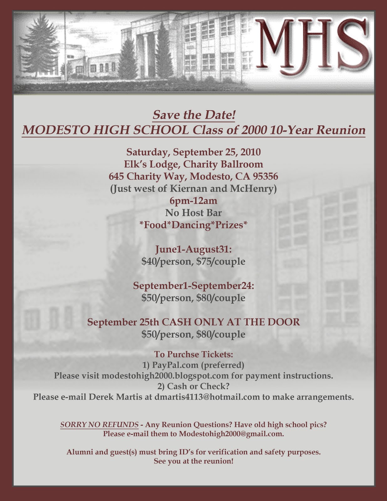 Modesto High School- Class of 2000 Reunion Page: MHS 2000 