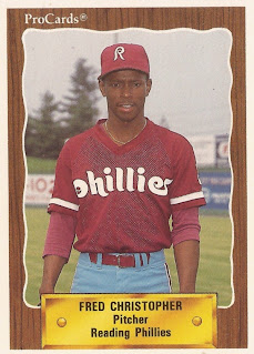 Fred Christopher 1990 Reading Phillies card