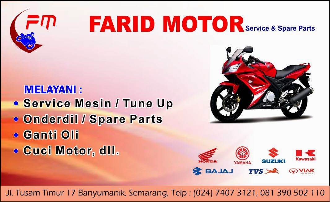 Order dari bengkel langganan kartu nama (Farid Motor)