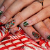 Christmas Glitter Tips With Bell Charm Artificial Nail