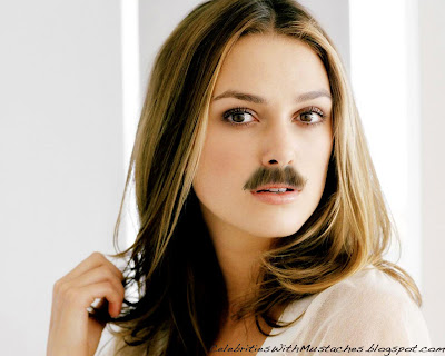 Keira Knightley with a Mustache