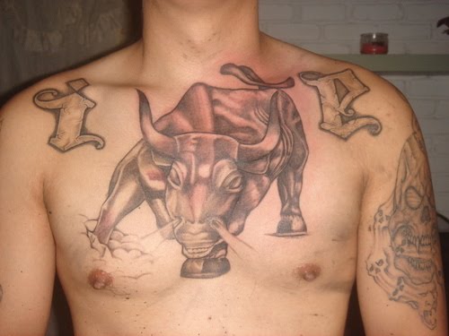 Large chest piece design on man