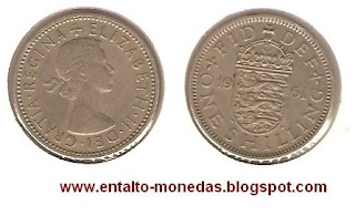 moneda de 1 chelin del reino unido english arms