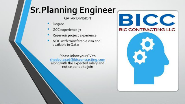 Sr.Planning Engineer  (BICC Contracting LLC job Vacancies) Qatar
