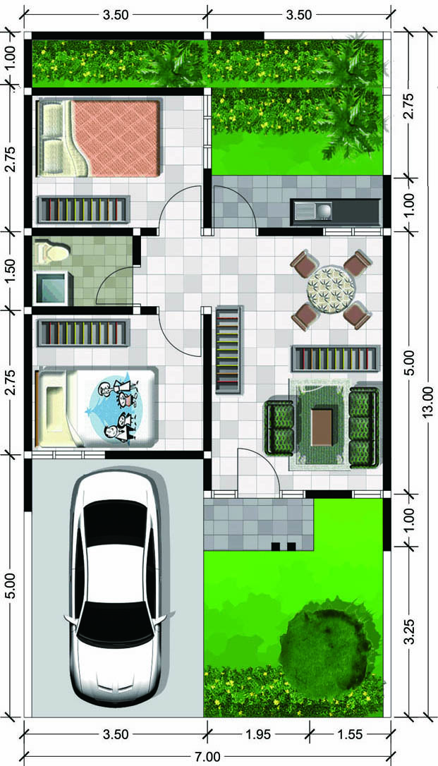  Denah  Rumah  Type  45 Kumpulan Foto Rumah 