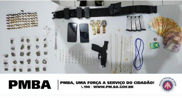 Cruz das Almas: polícia apreende armas, drogas e munição com criminosos que fizeram mulheres de refém no Areal