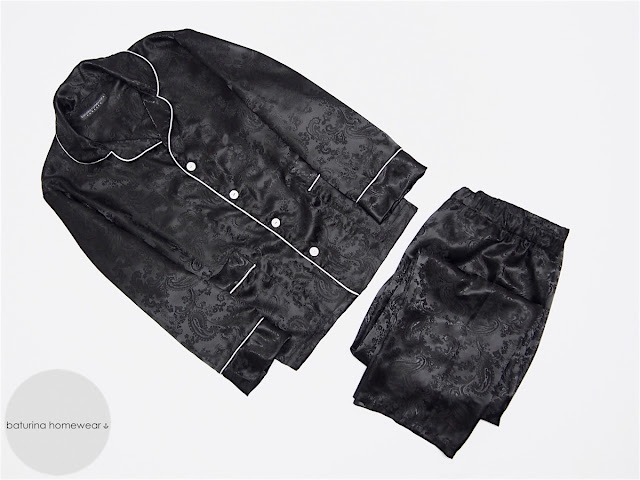 mens classic black silk pajamas bespoke gentleman style custom made tailored pyjamas