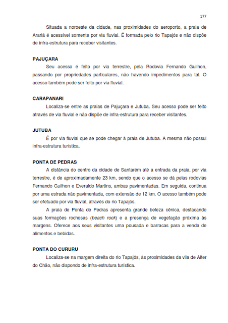 INVENTÁRIO DA OFERTA E INFRAESTRUTURA TURÍSTICA DE SANTARÉM – Pará – Amazônia – Brasil / ANO BASE 2013  - III. ATRATIVOS TURÍSTICOS