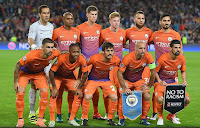 MANCHESTER CITY F. C. Temporada 2016-17. Claudio Bravo, Fernandinho, Stones, Kevin De Bruyne, Kolarov, Otamendi y Gundogan. Kolarov, Sterling, Silva, Zabaleta y Nolito. F. C. BARCELONA 4 MANCHESTER CITY F. C. 0 Miércoles 19/10/2016, 20:45 horas. Liga de Campeones, fase de grupos, jornada 3. Barcelona, Nou Camp: 96.290 espectadores. GOLES: 1-0: 17’, Messi. 2-0: 61’, Messi. 3-0: 69’, Messi. 4-0: 89’, Neymar.