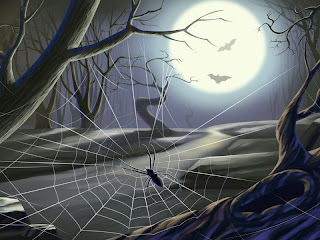 scary halloween spider web