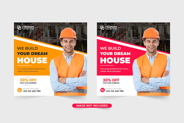 House-making business template vector free download