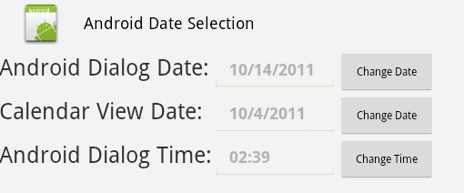 Android DatePickerDialog TimePickerDialog and CalendarView widget