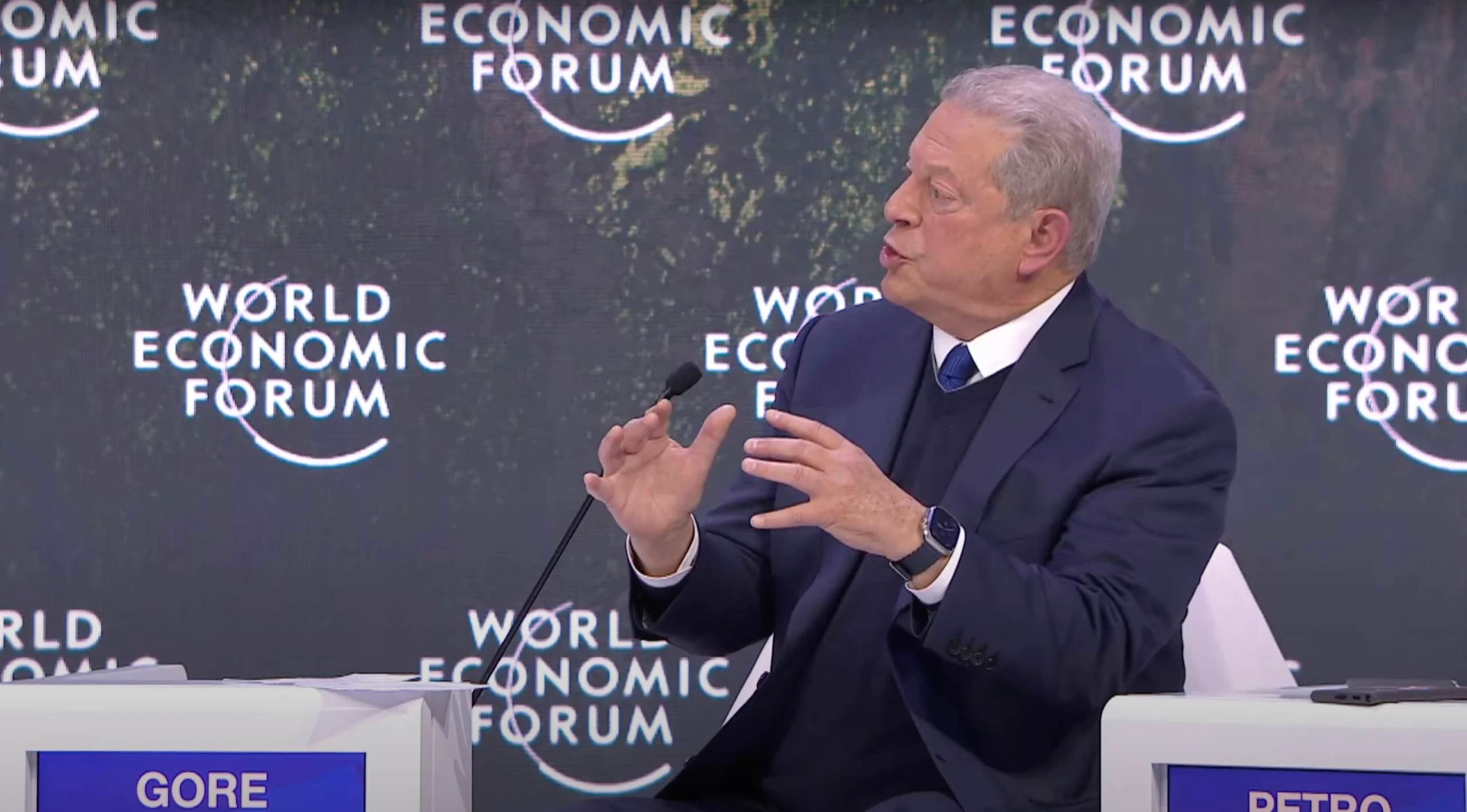 Junk Scientist Al Gore Goes Unhinged Rant on Climate Change at WEF