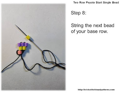 Click the image to view the Two Row or Peyote Start beading tutorial image larger.