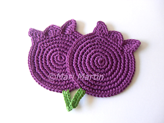 Crochet Coasters Purple Tulips