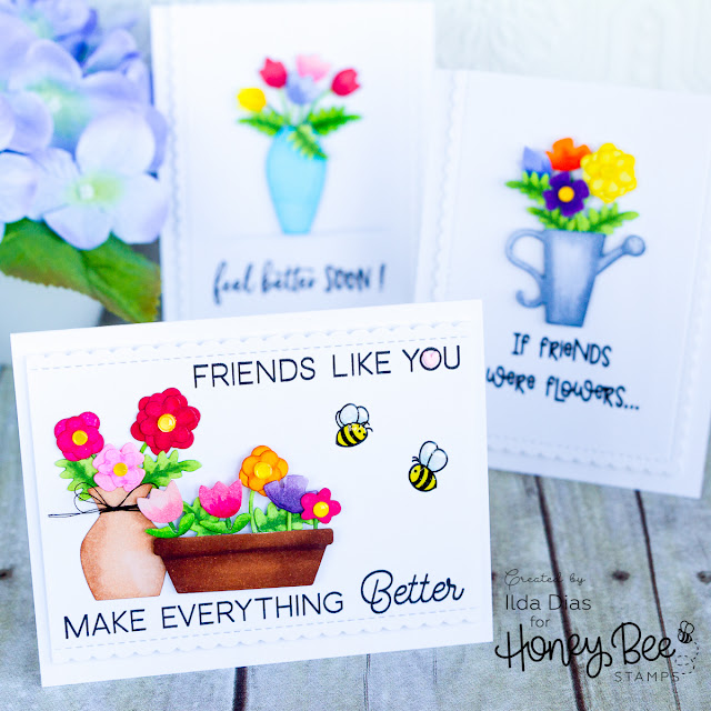 Honey Bee Stamps Bee Bold Honey Release: Final Day - Thank You Teacher Cards and A Bunch of Bouquet Cards by ilovedoingallthingscrafty