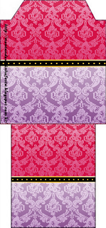 White Damasks in Lilac and Pink Free Printable Tea Bag.