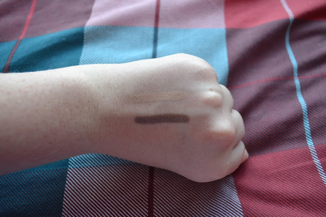 Bobbi Brown cream eyeshadow stick swatches in Vanilla and Golden Bronze