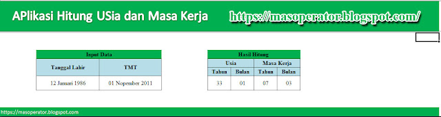 Download Aplikasi Hitung Usia Dan Masa Kerja Menggunakan Excel