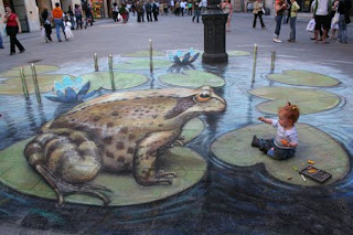 Arte 3D en la calle con tizas de Julian Beever