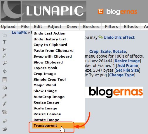 Cara Menjadikan Background Logo Transparant di LunaPic