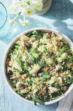 Serving bowl with coucous salad