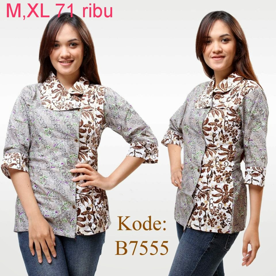  Model Baju Atasan Batik Wanita Modern Model Baju Batik