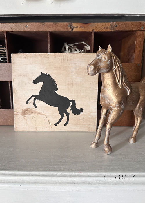 Horse Silhouette artwork with horse statue.