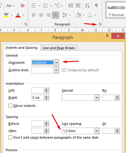 Cara Mengatur Spasi 1.5 di Word Melalui Menu Paragraph Setting