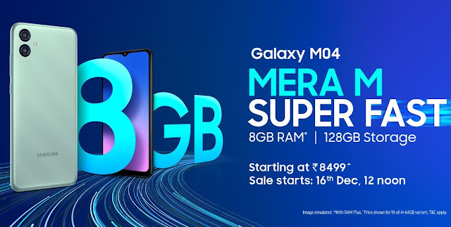 Samsung Galaxy M04 Resmi Meluncur, Hadir dengan RAM hingga 8 GB dan Baterai 5.000 mAh