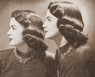 Vintage archival photo of twins